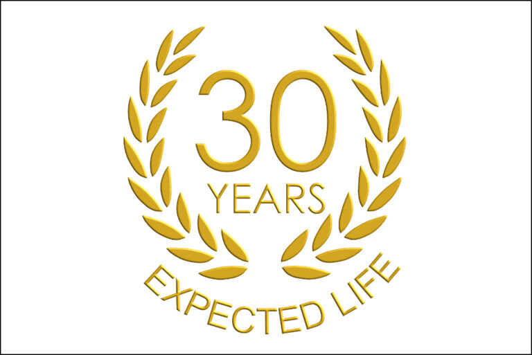 wreath design 30 years expected life logo