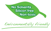 no solvents silicone free non-toxic leaf logo green